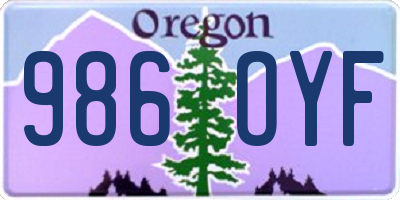 OR license plate 986OYF