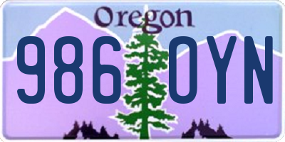 OR license plate 986OYN