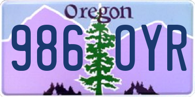 OR license plate 986OYR