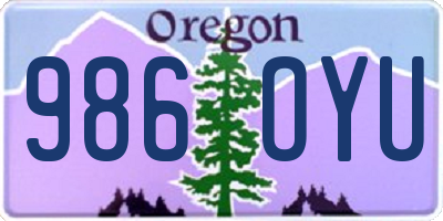 OR license plate 986OYU