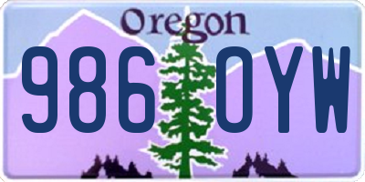 OR license plate 986OYW