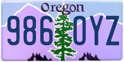 OR license plate 986OYZ