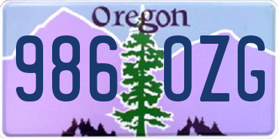 OR license plate 986OZG