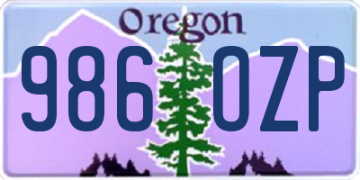 OR license plate 986OZP