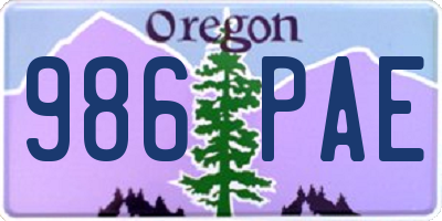 OR license plate 986PAE