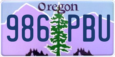 OR license plate 986PBU