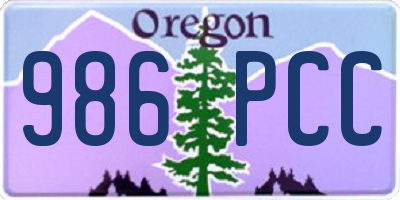 OR license plate 986PCC