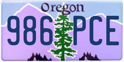 OR license plate 986PCE
