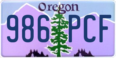 OR license plate 986PCF