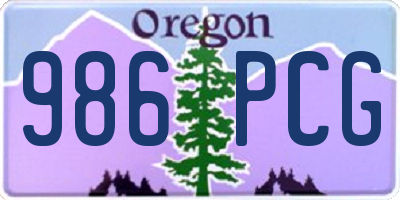 OR license plate 986PCG