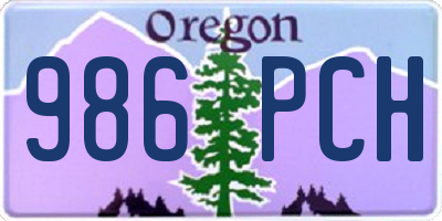 OR license plate 986PCH