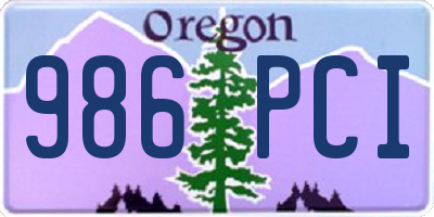 OR license plate 986PCI