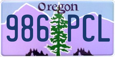 OR license plate 986PCL