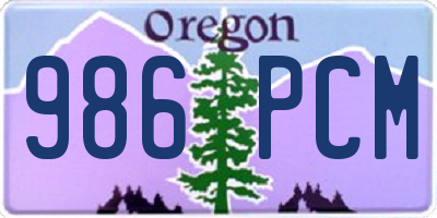 OR license plate 986PCM