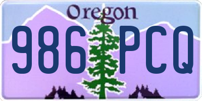 OR license plate 986PCQ
