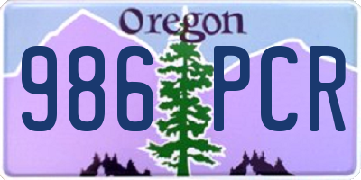 OR license plate 986PCR