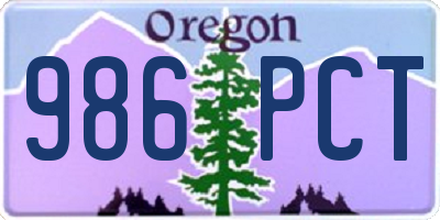 OR license plate 986PCT