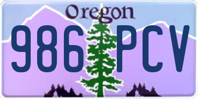 OR license plate 986PCV