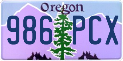 OR license plate 986PCX