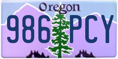 OR license plate 986PCY