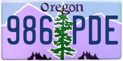 OR license plate 986PDE
