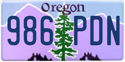 OR license plate 986PDN