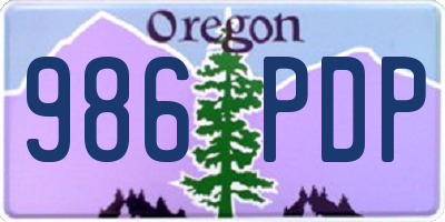 OR license plate 986PDP