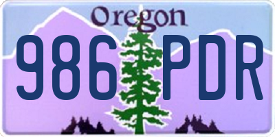 OR license plate 986PDR