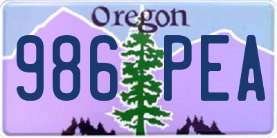 OR license plate 986PEA