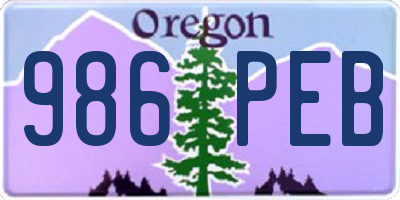 OR license plate 986PEB