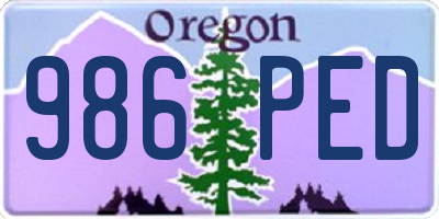 OR license plate 986PED