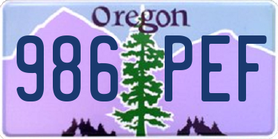 OR license plate 986PEF