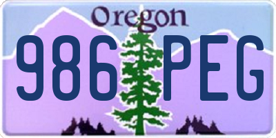 OR license plate 986PEG