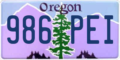 OR license plate 986PEI