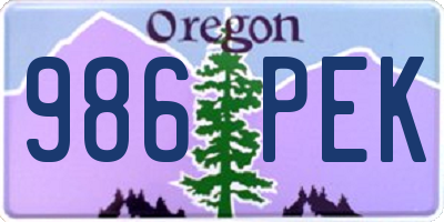 OR license plate 986PEK