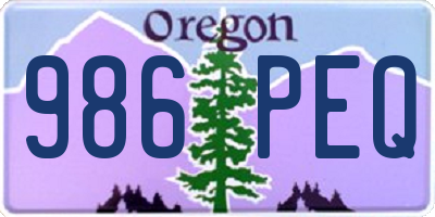 OR license plate 986PEQ