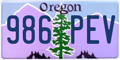 OR license plate 986PEV