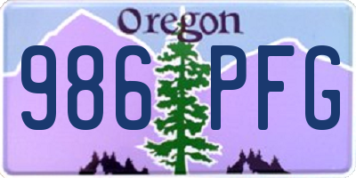 OR license plate 986PFG
