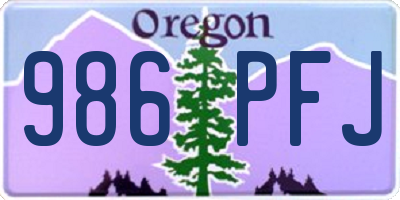 OR license plate 986PFJ