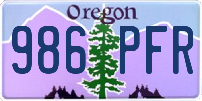 OR license plate 986PFR