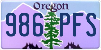 OR license plate 986PFS