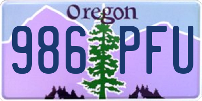 OR license plate 986PFU