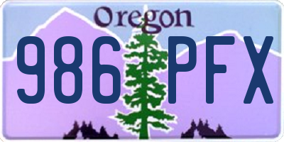 OR license plate 986PFX
