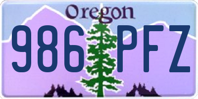 OR license plate 986PFZ