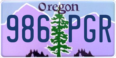 OR license plate 986PGR
