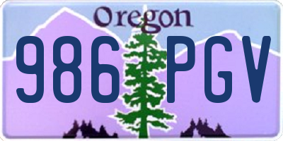OR license plate 986PGV