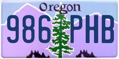 OR license plate 986PHB