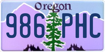 OR license plate 986PHC