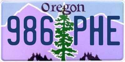 OR license plate 986PHE