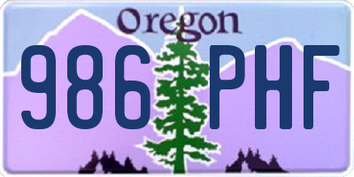 OR license plate 986PHF